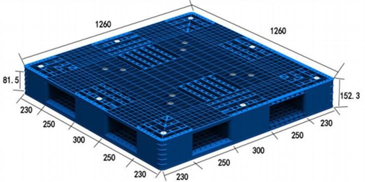1260x1260x152.3mm Reversible Stacking Plastic Pallet