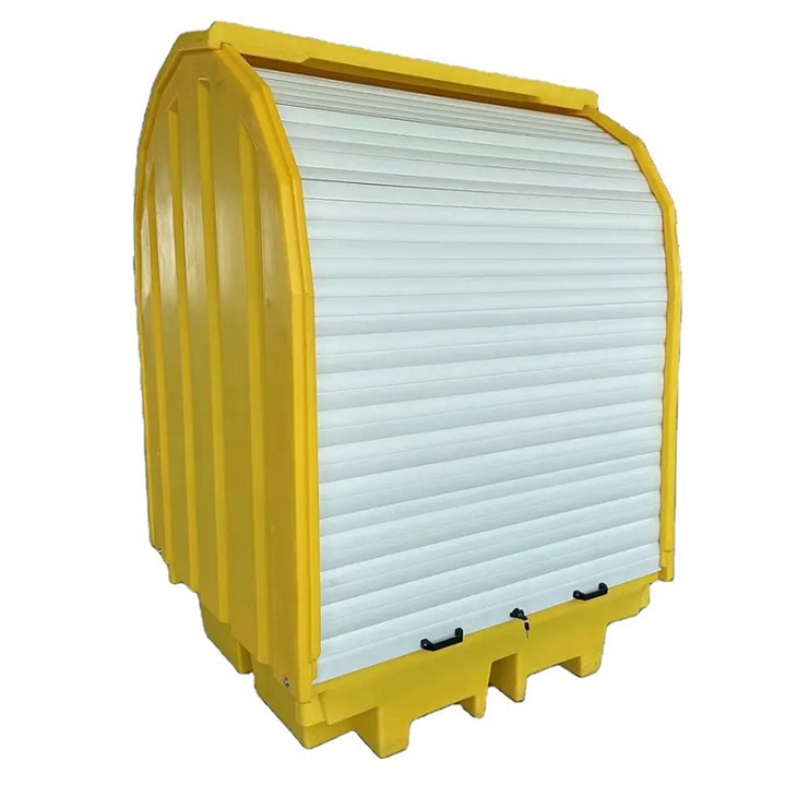 China 4x205ltr Drums 1420x1470x2070mm Outdoor Hard Covered Drum Spill Pallet